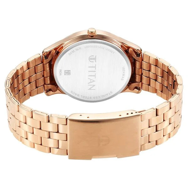 Titan Karishma Brown Dial Analog with Day and Date Stainless Steel Strap Watch for Men | NS1824WM01 | Men's Watch