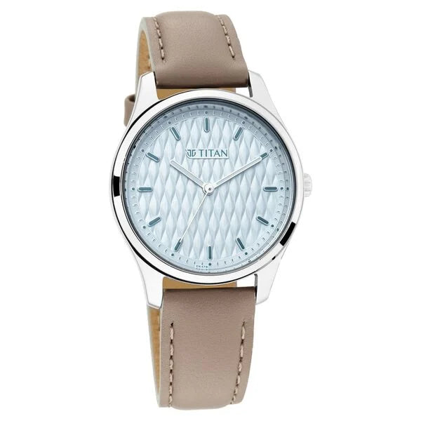 Titan Workwear Blue Dial Women Watch With Leather Strap | NP2639SL05
| Women's Watch