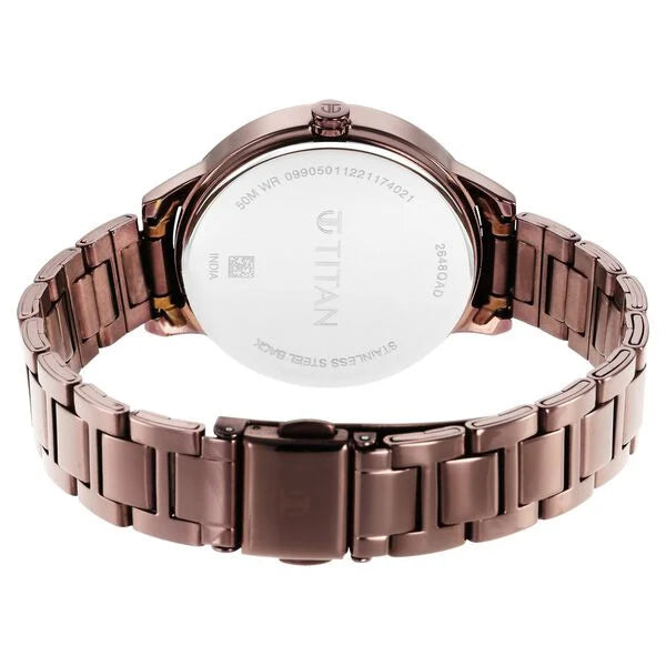 Titan Women's Purple Allure Watch: Floral Mosaic Dial & Sleek Strap| NT2648QM01 | Women's Watch