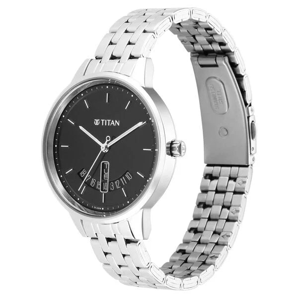 Titan Women's Precision Simplicity Watch: Black Gradient Dial with Metal Strap| NT2648SM03 | Women's Watch