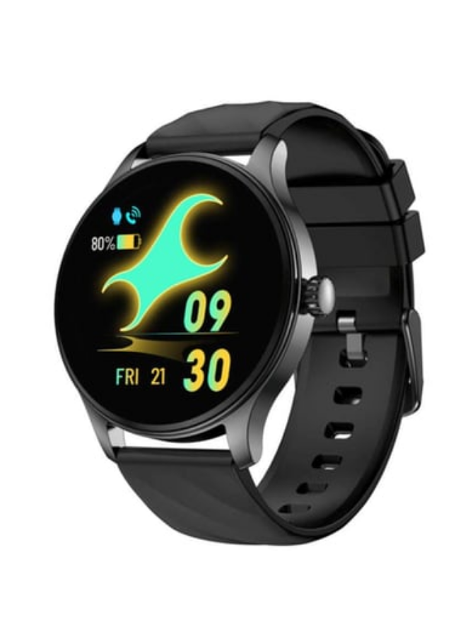 Fastrack | Jupiter R1 Round Smartwatch with SingleSync BT Calling Upto 5 Day Battery, IP68(Black)