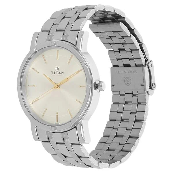 Titan Karishma Quartz Analog Silver Dial Silver Stainless Steel Strap Watch For Men | NN1639SM01 | Men's Watch