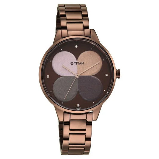 Titan Women's Purple Allure Watch: Floral Mosaic Dial & Sleek Strap| NT2648QM01 | Women's Watch