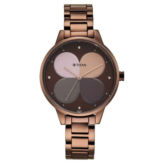 Titan Women's Purple Allure Watch: Floral Mosaic Dial & Sleek Strap| NT2648QM01 | Women's Watch