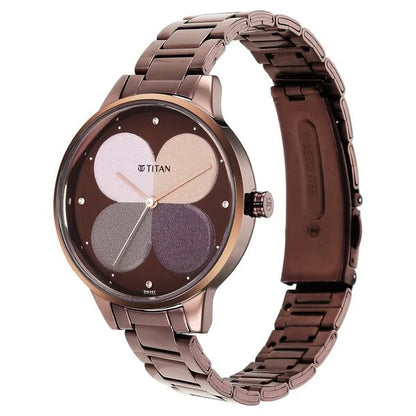 Titan Women's Purple Allure Watch: Floral Mosaic Dial & Sleek Strap| NT2648QM01 | Women's Watch