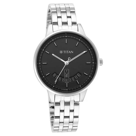 Titan Women's Precision Simplicity Watch: Black Gradient Dial with Metal Strap| NT2648SM03 | Women's Watch