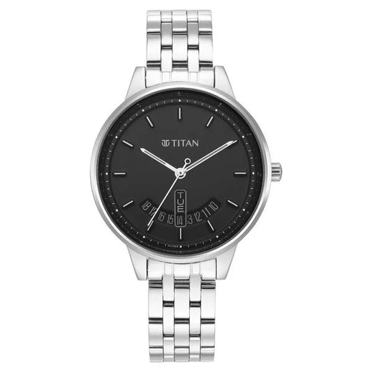 Titan Women's Precision Simplicity Watch: Black Gradient Dial with Metal Strap| NT2648SM03 | Women's Watch