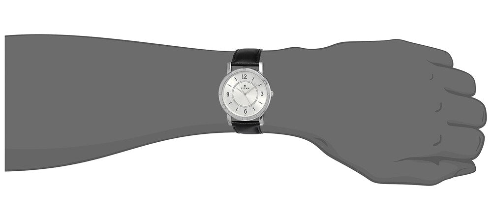 Titan Analog Dial White Band Black Watch-Nl1639Sl03 For Men