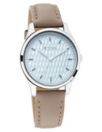 Titan Workwear Blue Dial Women Watch With Leather Strap | NP2639SL05
