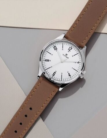 Titan Men's Urban Edge Lustrous Silver Dial Leather Watch
