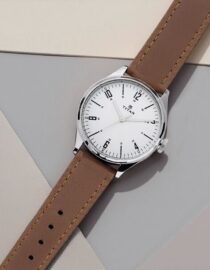 Titan Men's Urban Edge Lustrous Silver Dial Leather Watch