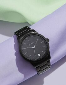 Titan Minimals Quartz Analog with Date Black Dial Black Metal Strap Watch For Men