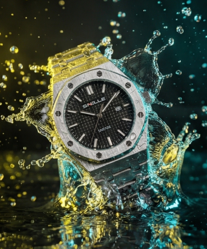 Snille Men’s Multifunction Metal Strap Watch – Premium Workwear Collection (Silver) - Image 4