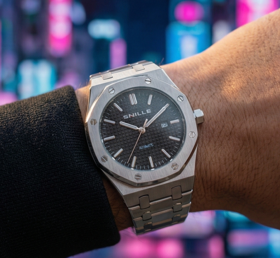 Snille Men’s Multifunction Metal Strap Watch – Premium Workwear Collection (Silver) - Image 5