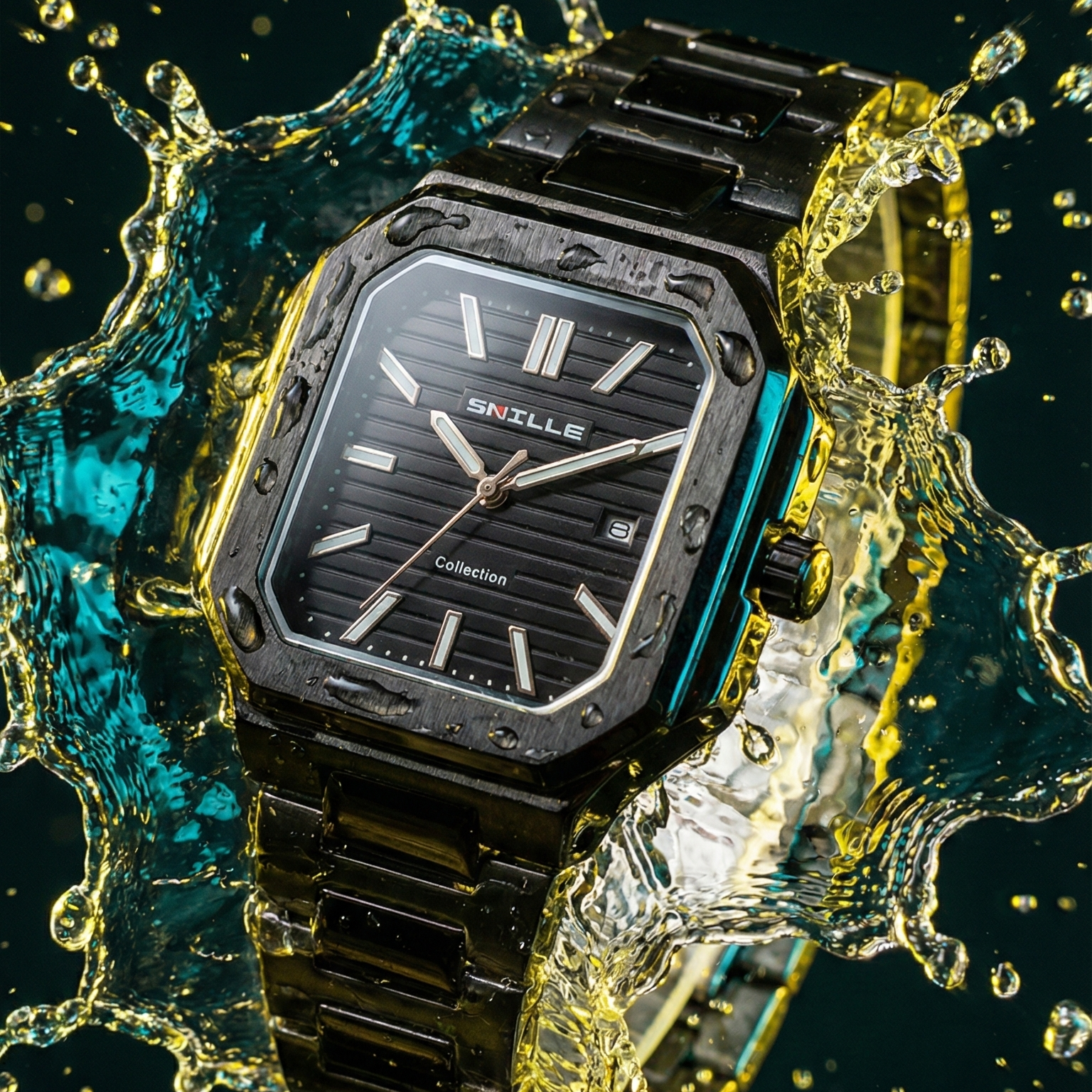 Snille Men’s Multifunction Metal Strap Watch – Premium Workwear Collection (Black) - Image 3