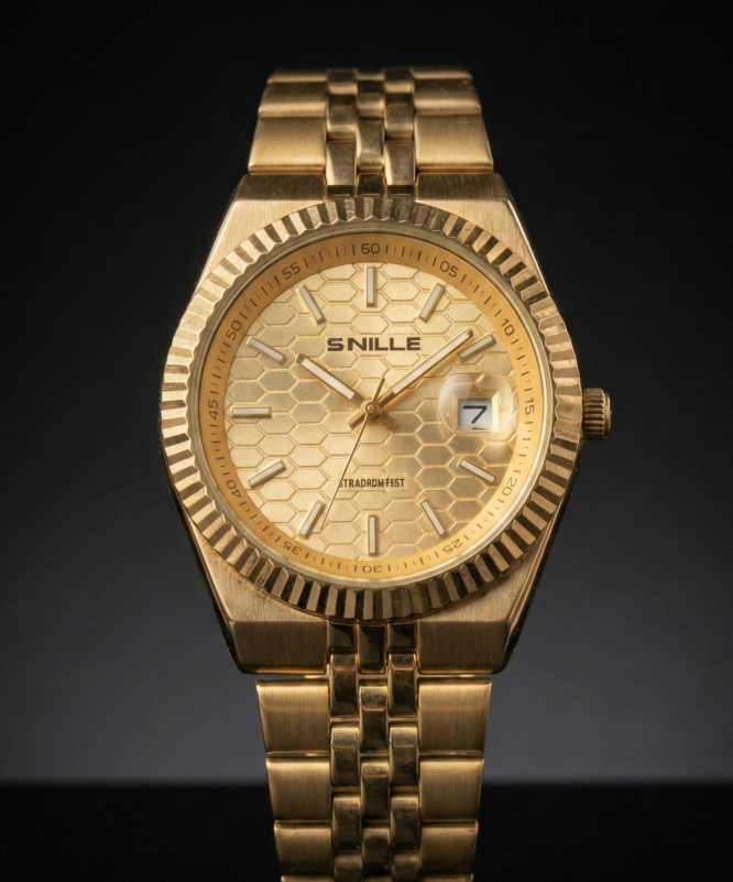 Snille Men’s Multifunction Metal Strap Watch – Premium Workwear Collection (Rosegold)