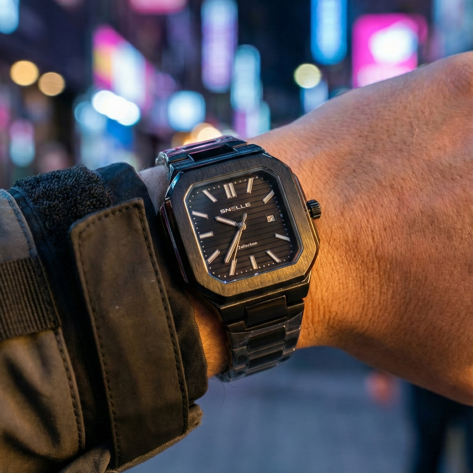 Snille Men’s Multifunction Metal Strap Watch – Premium Workwear Collection (Black) - Image 4