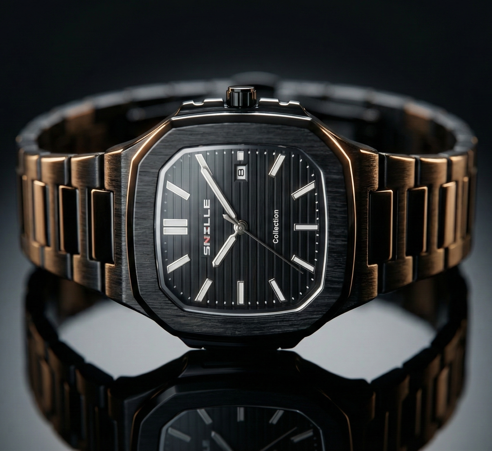 Snille Men’s Multifunction Metal Strap Watch – Premium Workwear Collection (Black)