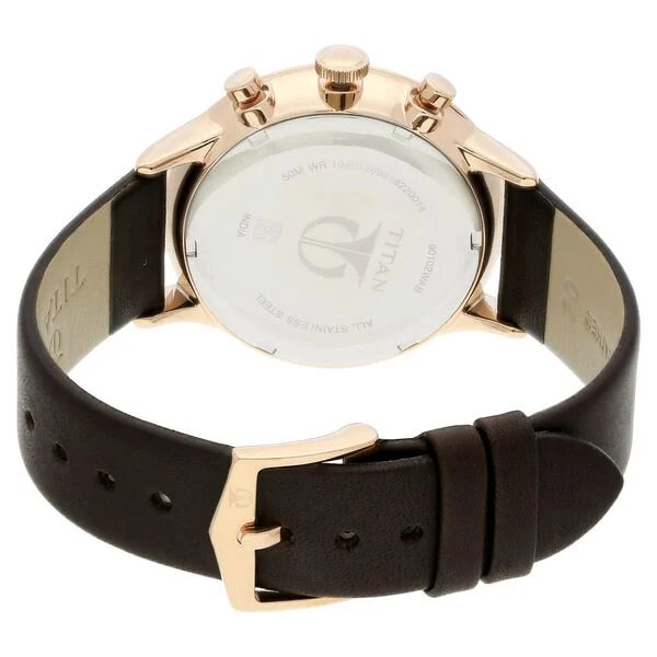 Titan Quartz Multifunction White Dial Leather Strap Watch for Men | - Image 6