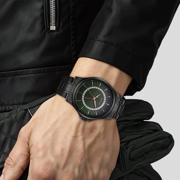 Titan Karishma Quartz Analog with Date Green Dial Stainless Steel Strap Watch For Men - Image 3