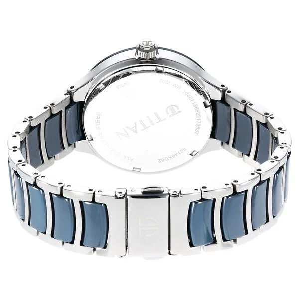 Titan Ceramic Fusion Quartz Multifunction Blue Dial Silver Dual-Toned Stainless Steel Bracelet Watch for Men | NU90148KD02 | Men's Watch - Image 5