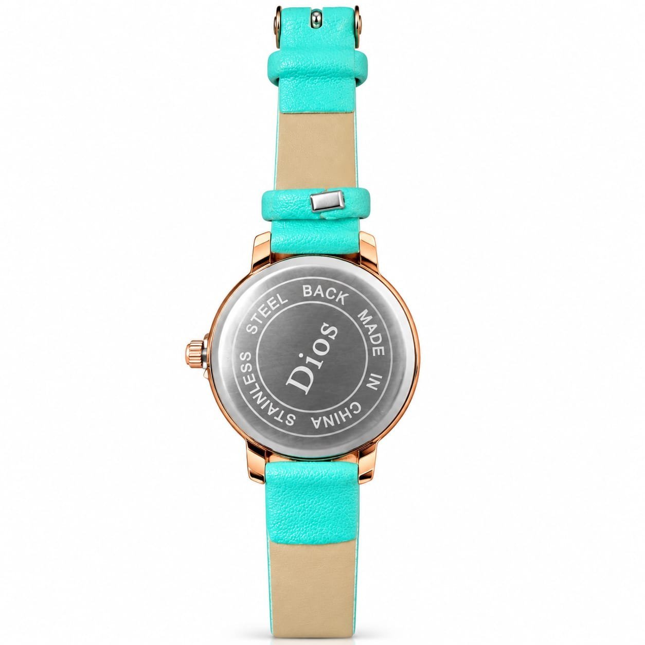 Dlos Women's Analog Quartz Watch | Floral Pearl Dial | Mint Green Silicone Strap | Elegant Casual Fashion Wrist Watch - Image 3