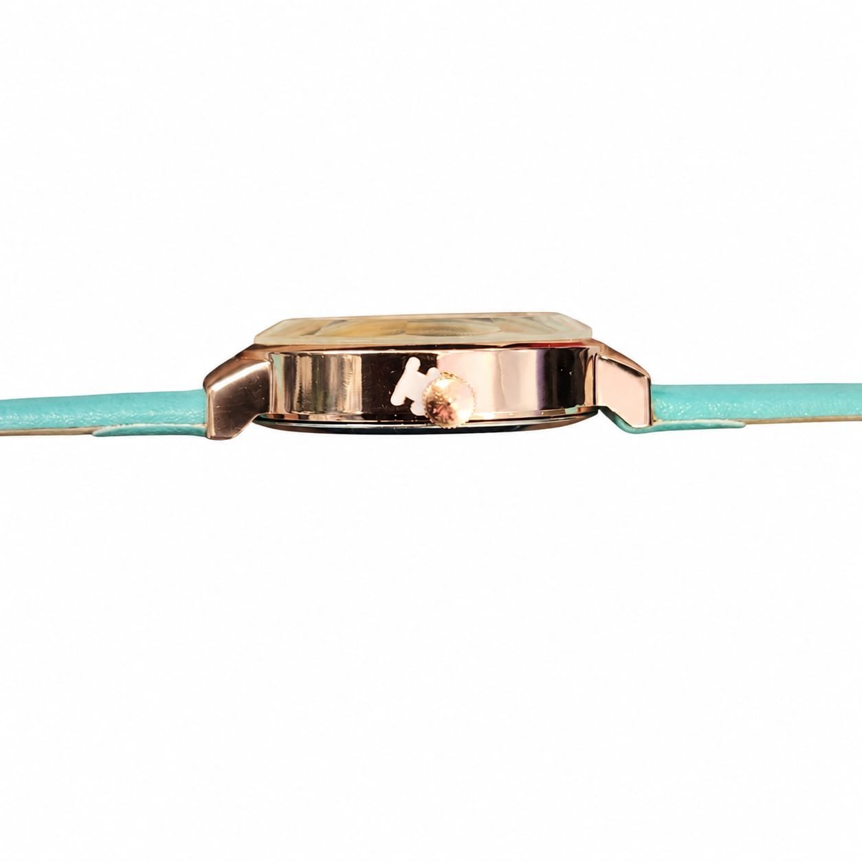 Dlos Women's Analog Quartz Watch | Floral Pearl Dial | Mint Green Silicone Strap | Elegant Casual Fashion Wrist Watch - Image 2