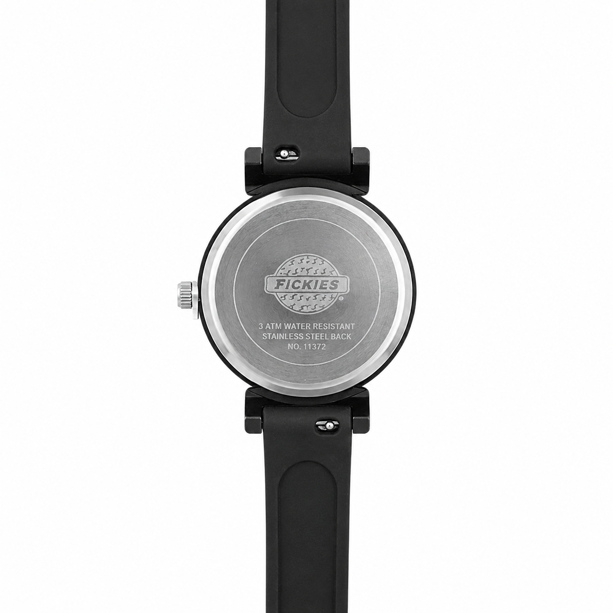 Fickies Elegant Floral Analog Watch for Women | White Dial | Black Silicone Strap | 2.6 cm Round Case - Image 3