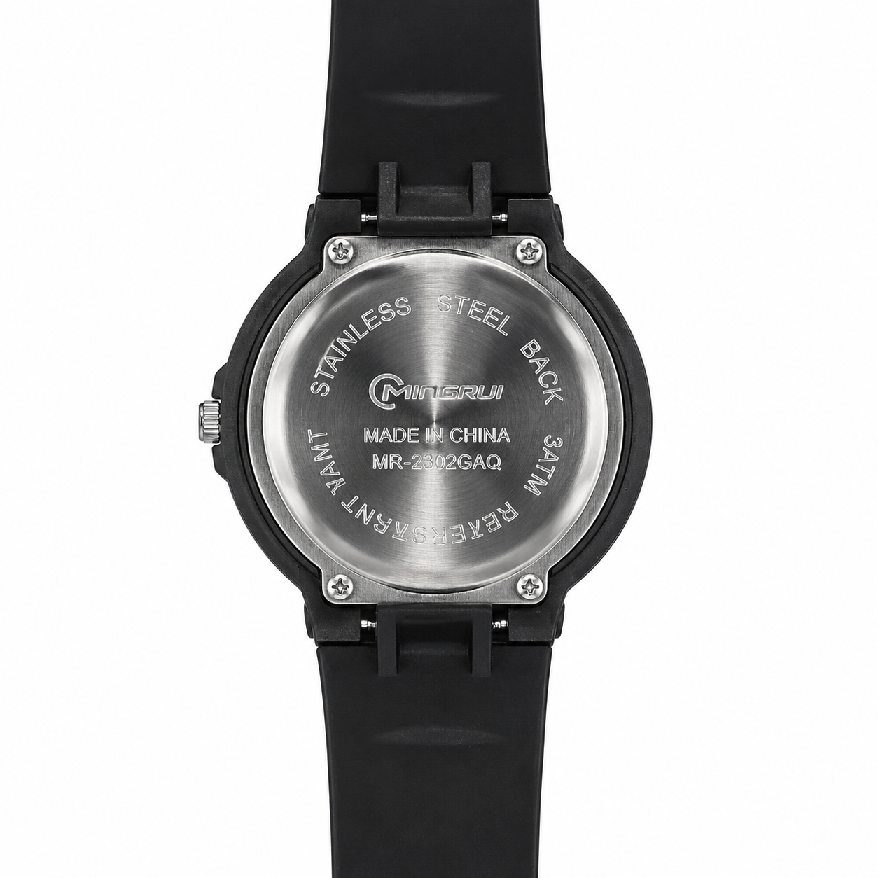 Mingrui Analog Watch for Men & Women | Black Silicone Strap | Black Dial with Gold Bezel | Quartz Movement | 3 ATM Water Resistant - Image 3